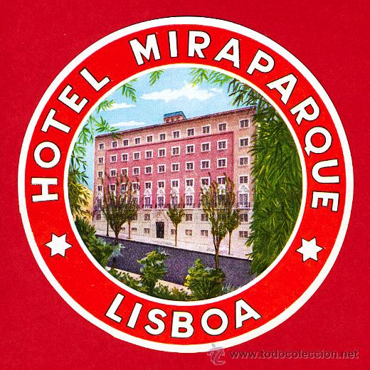 Etiquetas antiguas: ETIQUETA HOTEL - HOTEL MIRAPARQUE -DIAMETRO 90 mm -LISBOA -PORTUGAL-