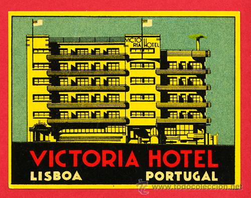 Etiquetas antiguas: ETIQUETA  HOTEL - HOTEL VICTORIA-80X60  mm --LISBOA- -PORTUGAL