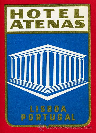Etiquetas antiguas: Etiqueta Hotel   -  HOTEL  ATENAS - LISBOA -PORTUGAL- -MEDIDAS   100X 70  mm -