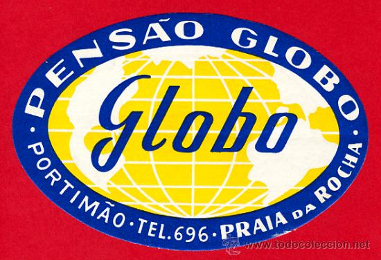 Etiquetas antiguas: ETIQUETA  HOTEL- PORTUGAL -PENSAO GLOBO -- OVAL  115mm PORTIMAO -DATADA-