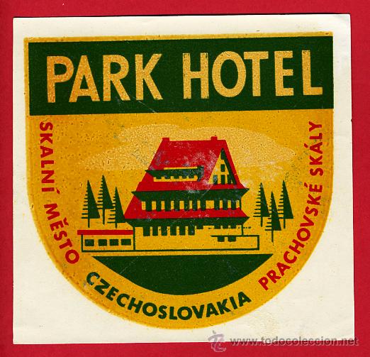 Etiquetas antiguas: Etiqueta Hotel- CZESCHOSLOVAKIA- -  HOTEL PARK - 105X 110 mm-