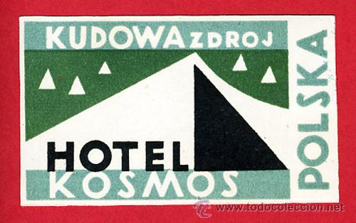 Etiquetas antiguas: Etiqueta Hotel   -  HOTEL KOSMOS -40X65  KUDOWA ZDROJ--POLONIA-