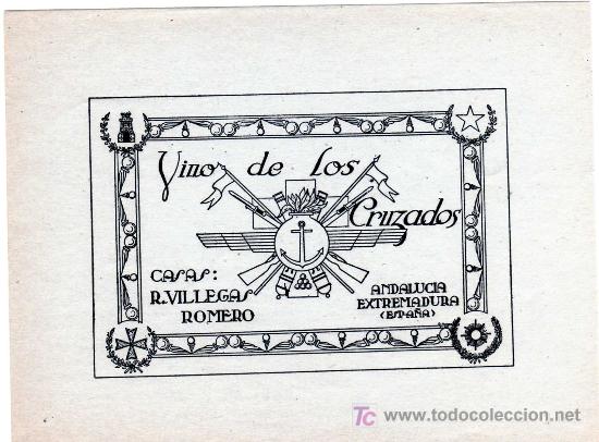 Alte Etiketten: ETIQUETA  VINO ESPA&Ntilde;OL - CASAS: R.VILLEGAS-ROMERO - ANDALUCIA-EXTREMADURA