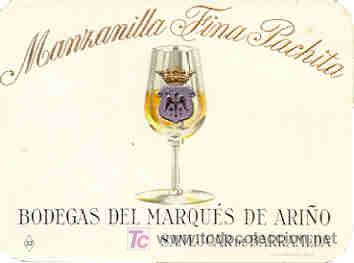 Etichette antiche: ETIQUETA MANZANILLA FINA PACHITA - BODEGAS MARQUEZ DE ARMI&Ntilde;O - SANLUCAR DE BARRAMEDA (CADIZ)
