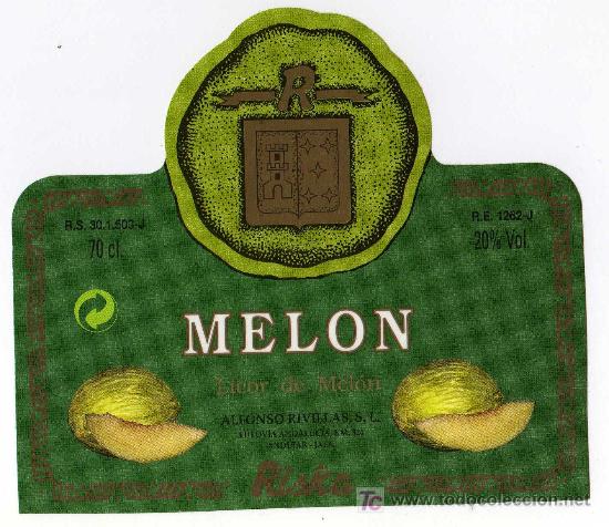 Etichette antiche: ETIQUETA LICOR DE MELON - ALFONSO RIVILLAS - ANDUJAR (JAEN)