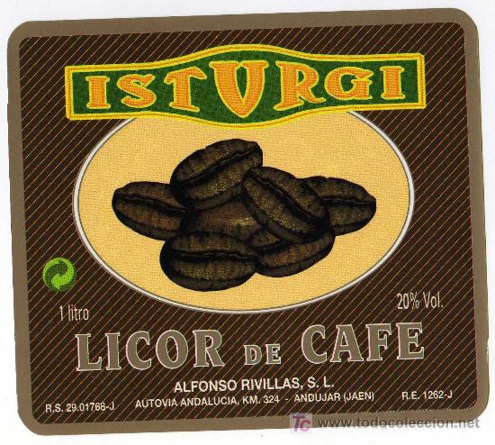 Etichette antiche: ETIQUETA LICOR DE CAFE ISTURGI - ALFONSO RIVILLAS - ANDUJAR (JAEN)