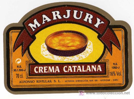 Etichette antiche: ETIQUETA CREMA CATALANA MARJURY - ALFONSO RIVILLAS - ANDUJAR (JAEN)