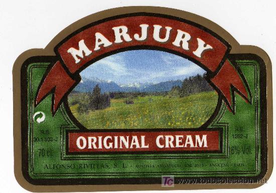 Etichette antiche: ETIQUETA ORIGINAL CREAM MARJURY - ALFONSO RIVILLAS - ANDUJAR (JAEN)