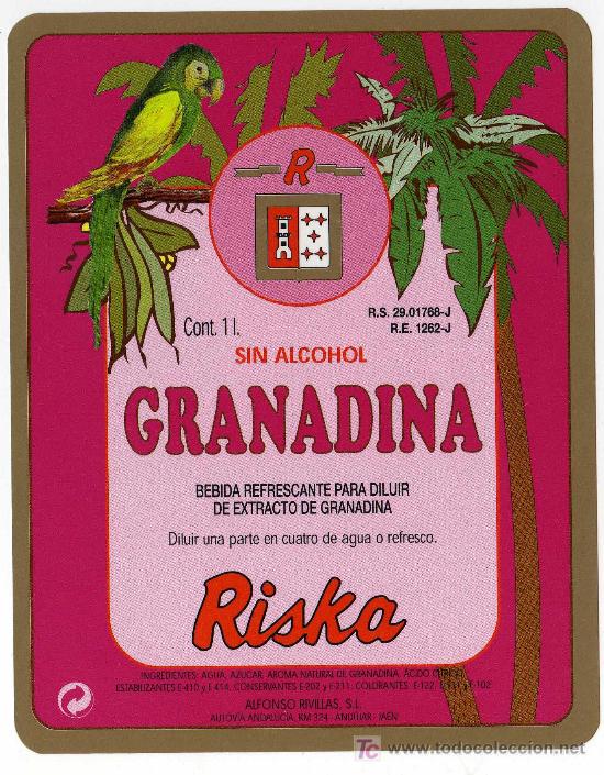Etichette antiche: ETIQUETA BEBIDA REFRESCANTE GRANADINA (PAJARO) - ALFONSO RIVILLAS - ANDUJAR (JAEN)