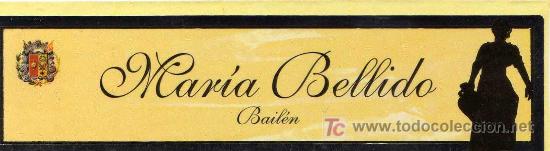 Old Labels: ETIQUETA MARIA BELLIDO - COOPERATIVA SANTA GERTRUDIS - BAILEN (JAEN)