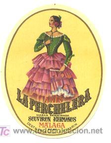 Old Labels: ANTIGUA ETIQUETA - ANIS LA PERCHELERA - SOUBIRON HERMANOS - DESTILERIAS HIJO S.P. MARIN - MALAGA