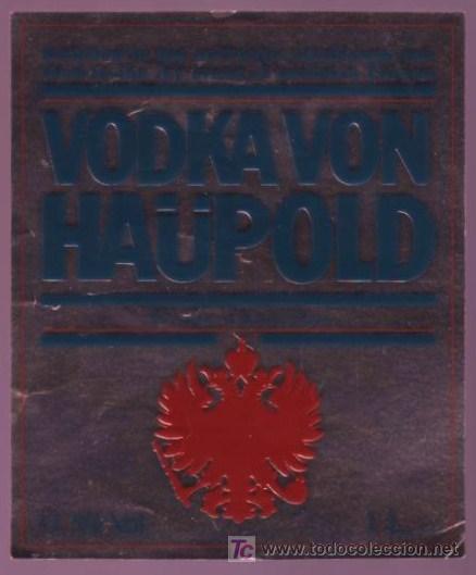 Etiquetas antiguas: ETIQUETA DE VODKA VON HA&Uuml;POLD. - Foto 1