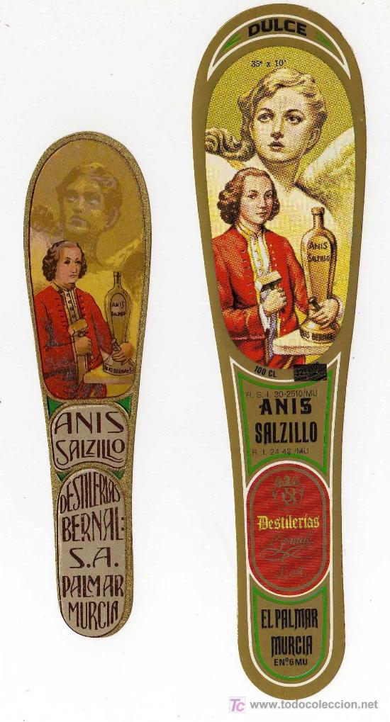 Old Labels: ETIQUETA ANIS SALZILLO - DESTILERIAS BERNAL - EL PALMAR (MURCIA)