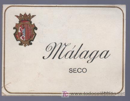 Alte Etiketten: ETIQUETA DE MALAGA SECO.