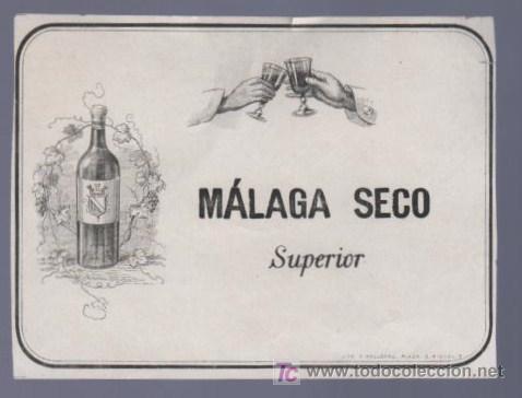 Alte Etiketten: ETIQUETA DE MALAGA SECO SUPERIOR.