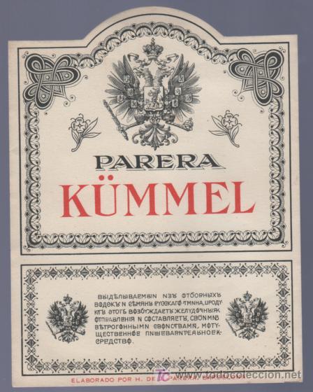 Old Labels: ETIQUETA DE PARERA S&Uacute;MMEL. HIJOS DE J. PARERA. BARCELONA. ESPA&Ntilde;A.
