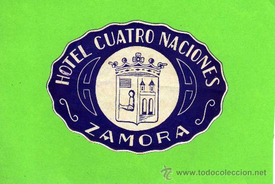 Etiquetas antiguas: ETIQUETA HOTEL -  HOTEL CUATRO ESTACIONES  -  ZAMORA.