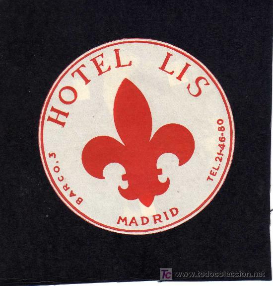 Etiquetas antiguas: ETIQUETA HOTEL -  HOTEL LIS -  MADRID.