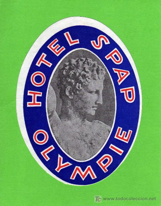 Etiquetas antiguas: ETIQUETA DE HOTEL - HOTEL SPAP - OLYMPIE - GRECIA.