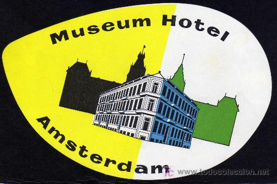 Etiquetas antiguas: ETIQUETA DE HOTEL -  MUSEUM HOTEL  - AMSTERDAM - HOLANDA.