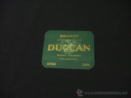 Alte Etiketten: ETIQUETA BRANDY EXTRA A&Ntilde;EJO DUCCAN SOLERA VIEJISIMA