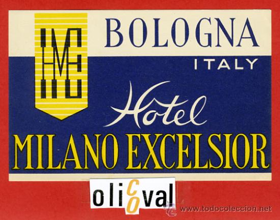 Etiquetas antiguas: ETIQUETA HOTEL -HOTEL CRISTALLO -BOLOGNA - 140 X890mm.-HUECO-