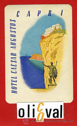 Etiquetas antiguas: ETIQUETA HOTEL - ITALIA-HOTEL CAESAR AUGUSTU S- CAPRI -ILUSTRACION- 95X65 mm.-HUECO-