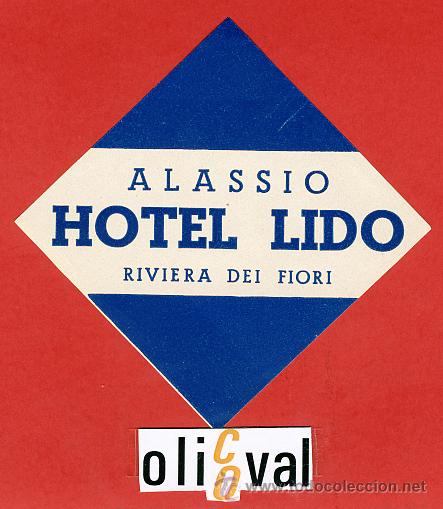 Etiquetas antiguas: ETIQUETA HOTEL - ITALIA-HOTEL LIDO-RIVIERA DEI FIORI-ALASSIO -75X 75  - mm.-