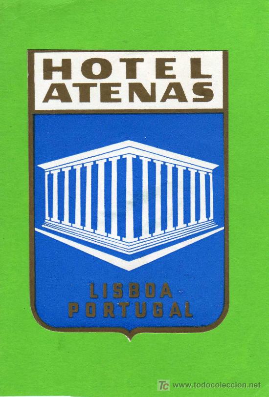 Etiquetas antiguas: ETIQUETA DE HOTEL -   HOTEL ATENAS - LISBOA - PORTUGAL.
