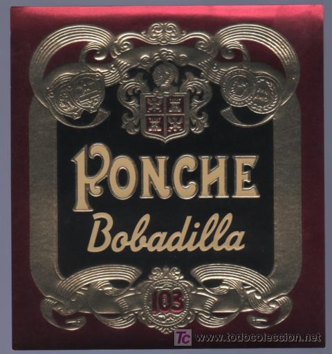 Etichette antiche: ETIQUETA DE PONCHE 103. BODADILLA. JEREZ. CADIZ.