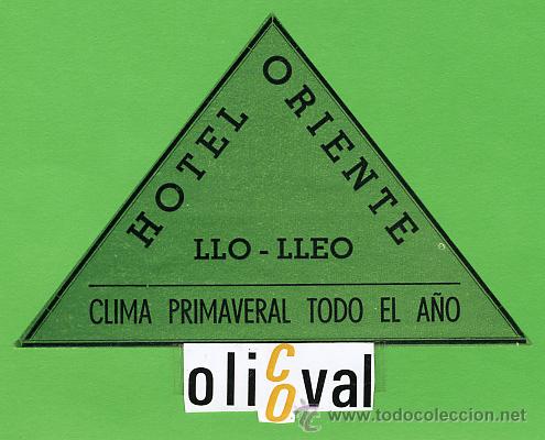 Etiquetas antiguas: ETIQUETA HOTEL - CHILE -HOTEL LLO-LLEO - TIPOGRAFICA - 115 mm -