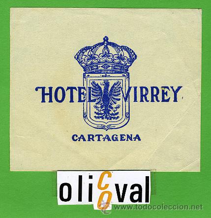 Etiquetas antiguas: ETIQUETA HOTEL - COLOMBIA - HOTEL MONTERREY - CARTAGENA - 90X80 mm -