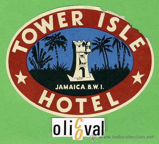 Etiquetas antiguas: Etiqueta Hotel  -JAMAICA.  HOTEL CASA BLANCA-MONTENGO BAY  -OVAL 125  mm