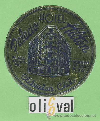 Etiquetas antiguas: ETIQUETA  HOTEL - MEXICO- HOTEL HILTON-CHIHUAHUA-TIPO-METALIZADO  -90    mm