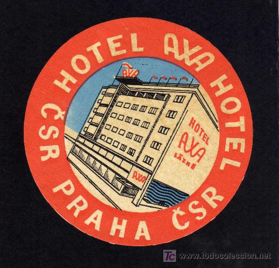 Etiquetas antiguas: ETIQUETA DE HOTEL - HOTEL AXA - PRAHA - CHECOSLOVAQUIA.