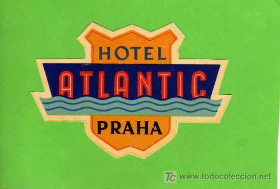 Etiquetas antiguas: ETIQUETA DE HOTEL - HOTEL ATLANTIC - PRAHA - CHECOSLOVAQUIA.