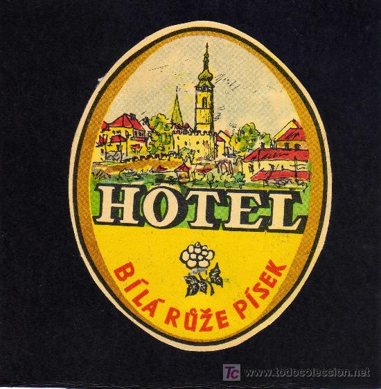 Etiquetas antiguas: ETIQUETA DE HOTEL - HOTEL  - BILA RUZE PISEC -  CHECOSLOVAQUIA.
