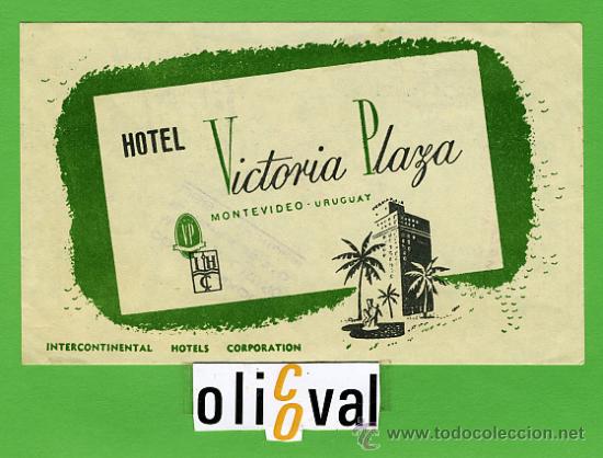 Etiquetas antiguas: ETIQUETA  HOTEL -URUGUAY -HOTEL  PLAZA     - MONTEVIDEO-TIPO  -135X 80  mm -