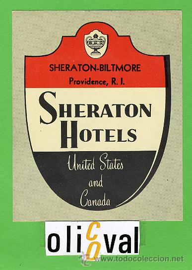 Etiquetas antiguas: Etiqueta Hotel- CANADA - HOTEL SHERATON -BILTMORE- BILTMORE-PROVIDENCE-R.L- ILUSTRACION 100 X 80  mm