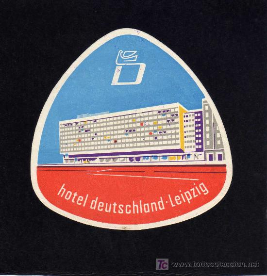 Etiquetas antiguas: ETIQUETA DE HOTEL -   HOTEL DEUTSCHLAND -  LEIPZIG - REPUBLICA DEMOCRATICA DE ALEMANIA.