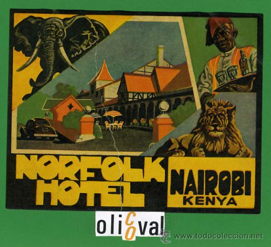 Etiquetas antiguas: Etiqueta Hotel   - KENYA-NEW STANLEY HOTEL -NAIROBI  - ILUSTRACION HUECO A&Ntilde;OS 30  -160 X 125  mm