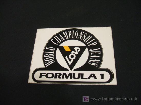 Old Labels: ADHESIVO - WORLD CHAMPIONSHIP JEANS - LOIS - FORMULA 1 -
