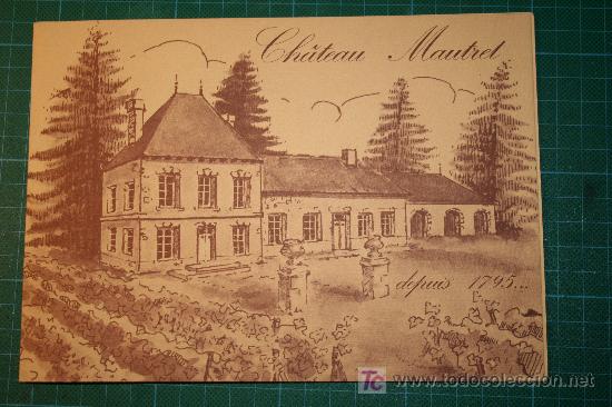 Etiquetas antiguas: Carpetilla etiquetas vino Burdeos. Chateau Mautret