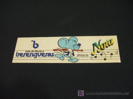 Etiquetas antiguas: ADHESIVO - SALA DE MUSICA BERENGERAS AFINA LA NOTA