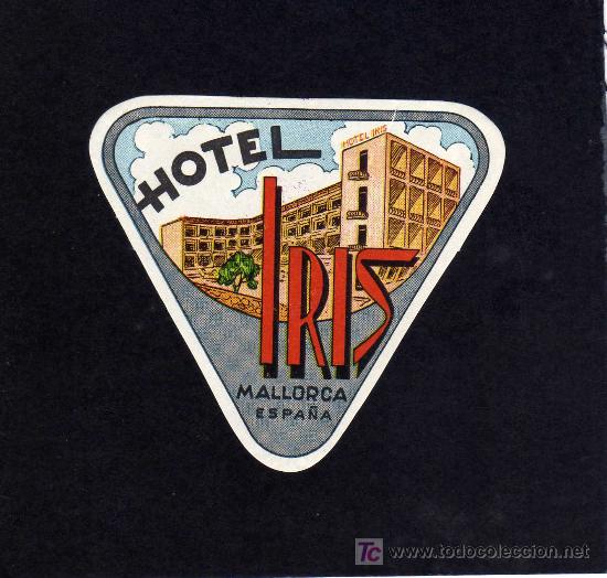 Etiquetas antiguas: ETIQUETA DE HOTEL -   HOTEL IRIS - MALLORCA.
