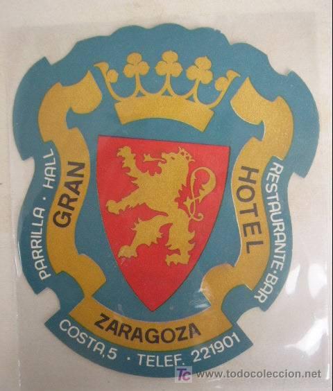 Etiquetas antiguas: ETIQUETA DE HOTEL - POSAVASOS. GRAN HOTEL ZARAGOZA. 12 X 10 CM
