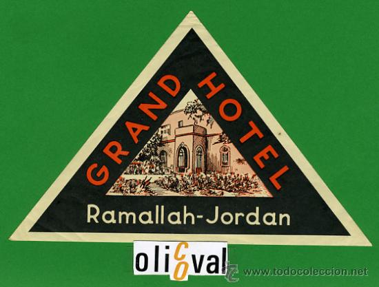 Etiquetas antiguas: ETIQUETA  HOTEL -JORDANIA-JORDAN  -HOTEL SHAMROCK-RAMALLAH -ILUSTRACION  - 165 mm