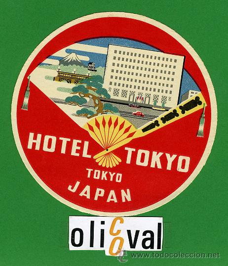 Etiquetas antiguas: ETIQUETA HOTEL -JAPON- HOTEL TOKYO - TOKYO-ILUSTRACION 105X65 mm