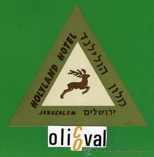 Etiquetas antiguas: ETIQUETA  HOTEL  -ISRAEL -HOLYLAND HOTEL - JERUSALEM- ILUSTRACION   -110X90 mm