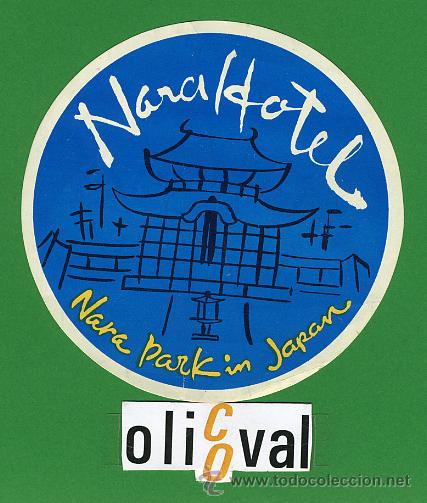 Etiquetas antiguas: ETIQUETA  HOTEL  -JAPON  -  NARCI  HOTEL   -ILUSTRACION -  90 mm